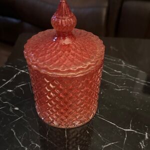 Elegant Red Textured Candle Holder